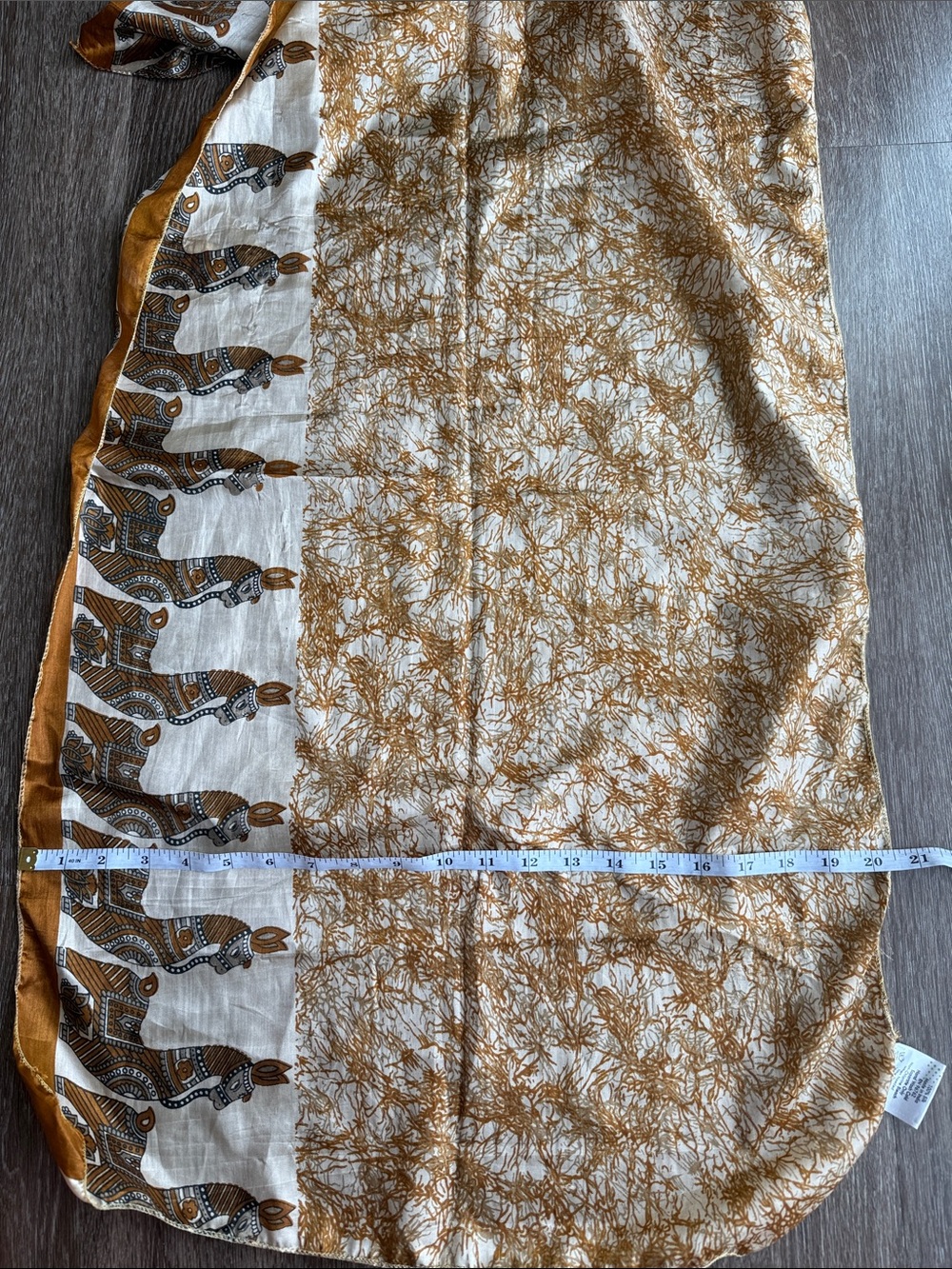 Vintage Cynthia Mehra 100% Silk Camel Print Scarf - Picture 2 of 5